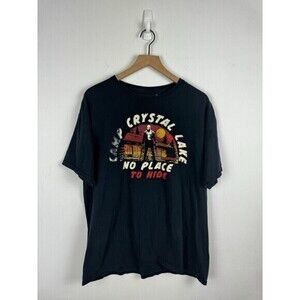 FRIDAY THE 13TH Camp Crystal Lake "No Place to Hide" T-Shirt BLACK